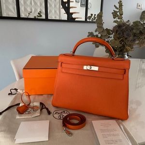 Kelly Hermes Pack 32cm Taurus Flipped Orange